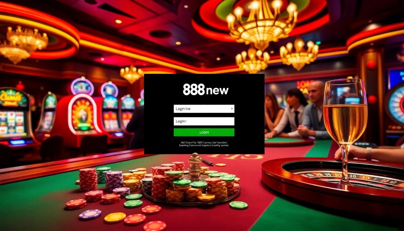 Experience thrilling gambling action with Đăng Ký 888new on vibrant casino tables and slot machines.